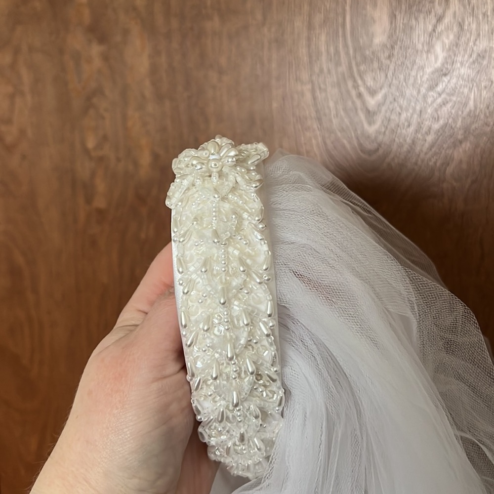 Vintage Jessica McClintock Sz 12 Wedding dress, comes with veil - Picture 5 of 6
